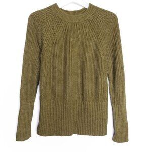 Universal Thread Green Knit Ribbed Crew Neck Sweater Women's Size XS